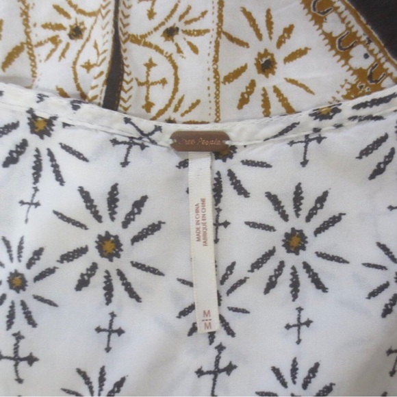 FREE PEOPLE Down by the Bay 60’s Tunic Ivory Combo M - Picture 10 of 13